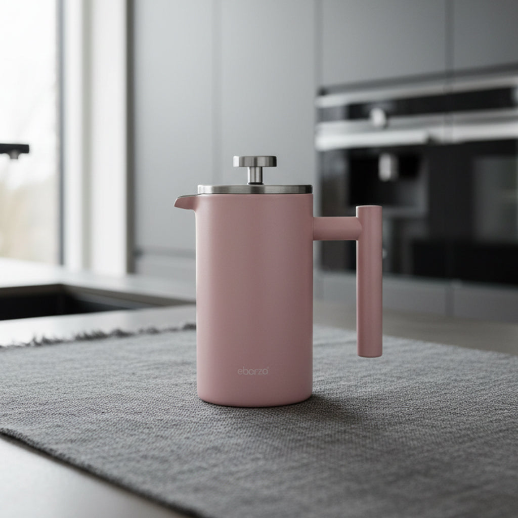 Pre-order 15 Days Delivery Double Wall Stainless Steel Matt Pink French Press P1001 (350ml) - Coffee and Tea Pots - ebarza Furniture UAE | Shop Modern Furniture in Abu Dhabi & Dubai - مفروشات ايبازرا في الامارات | تسوق اثاث عصري وديكورات مميزة في دبي وابوظبي