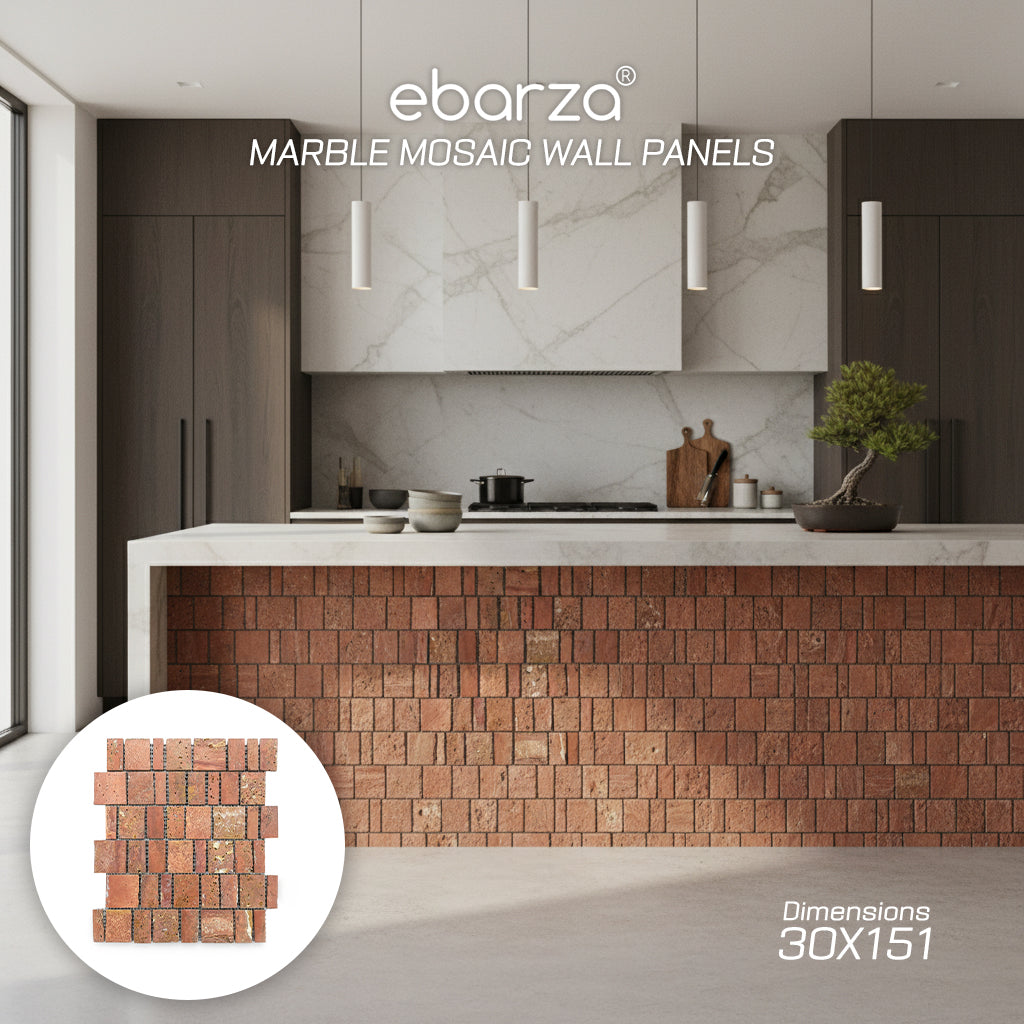 Pre-order 15 Days Delivery IRREGULAR MARBLE MOSAIC Wallpanels JMS250612 - Wall Panels - ebarza Furniture UAE | Shop Modern Furniture in Abu Dhabi & Dubai - مفروشات ايبازرا في الامارات | تسوق اثاث عصري وديكورات مميزة في دبي وابوظبي