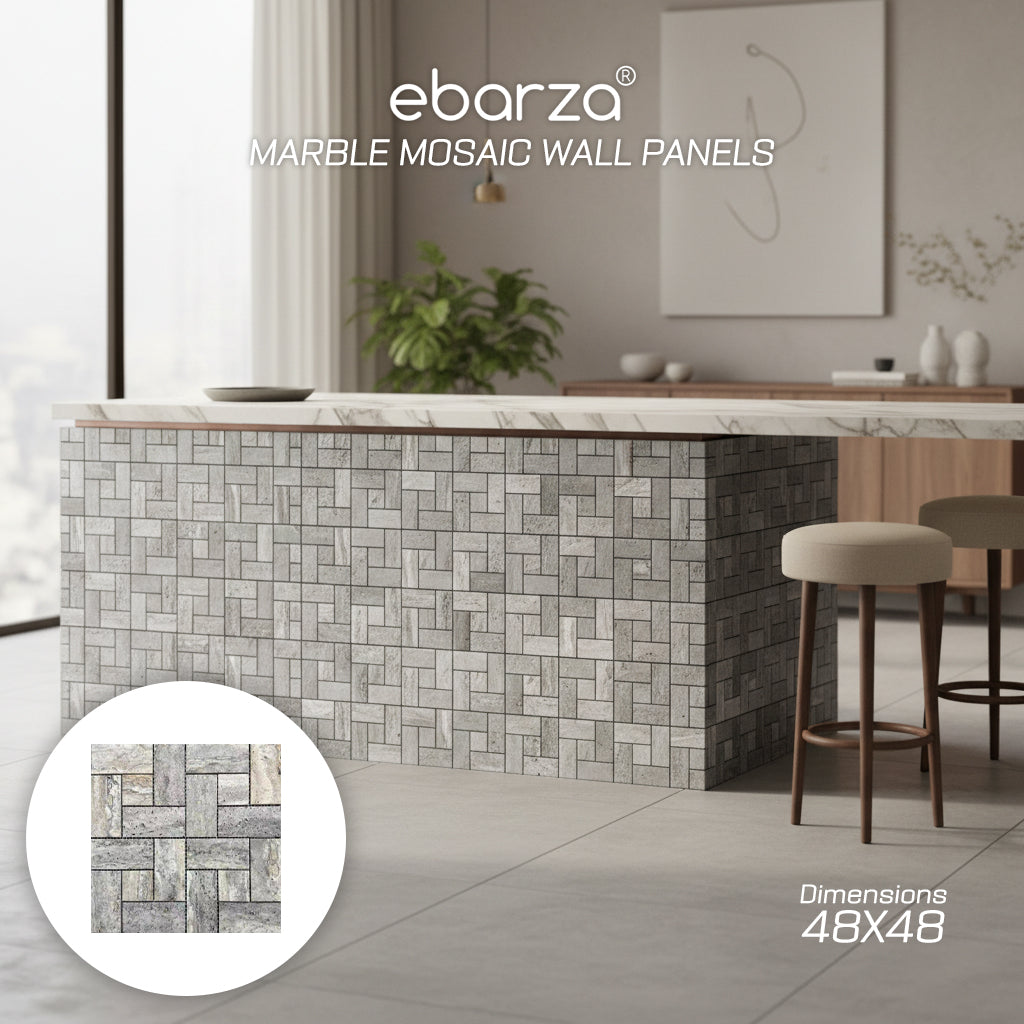 Pre-order 15 Days Delivery MARBLE MOSAIC Wallpanels JM250624 - Wall Panels - ebarza Furniture UAE | Shop Modern Furniture in Abu Dhabi & Dubai - مفروشات ايبازرا في الامارات | تسوق اثاث عصري وديكورات مميزة في دبي وابوظبي