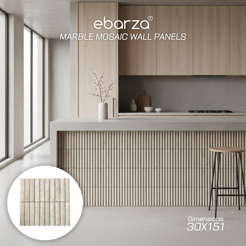 Pre-order 15 Days Delivery MARBLE MOSAIC Wallpanels JM250671 - Wall Panels - ebarza Furniture UAE | Shop Modern Furniture in Abu Dhabi & Dubai - مفروشات ايبازرا في الامارات | تسوق اثاث عصري وديكورات مميزة في دبي وابوظبي