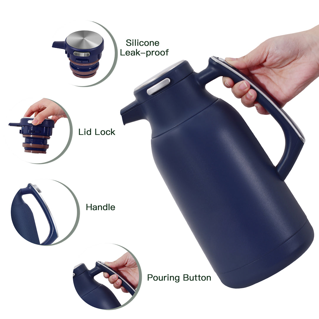Pre-order 15 Days Delivery Alpo Thermal Coffee Carafe 2L ALP002PC68NB - Navy Blue - Drinkware - ebarza Furniture UAE | Shop Modern Furniture in Abu Dhabi & Dubai - مفروشات ايبازرا في الامارات | تسوق اثاث عصري وديكورات مميزة في دبي وابوظبي