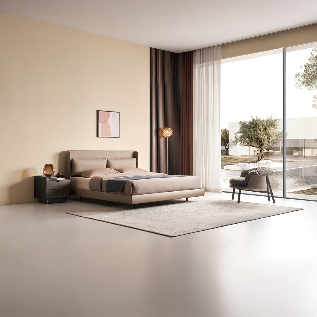 Queen Size Bed B030 - Queen - Bedsteads - ebarza Furniture UAE | Shop Modern Furniture in Abu Dhabi & Dubai - مفروشات ايبازرا في الامارات | تسوق اثاث عصري وديكورات مميزة في دبي وابوظبي