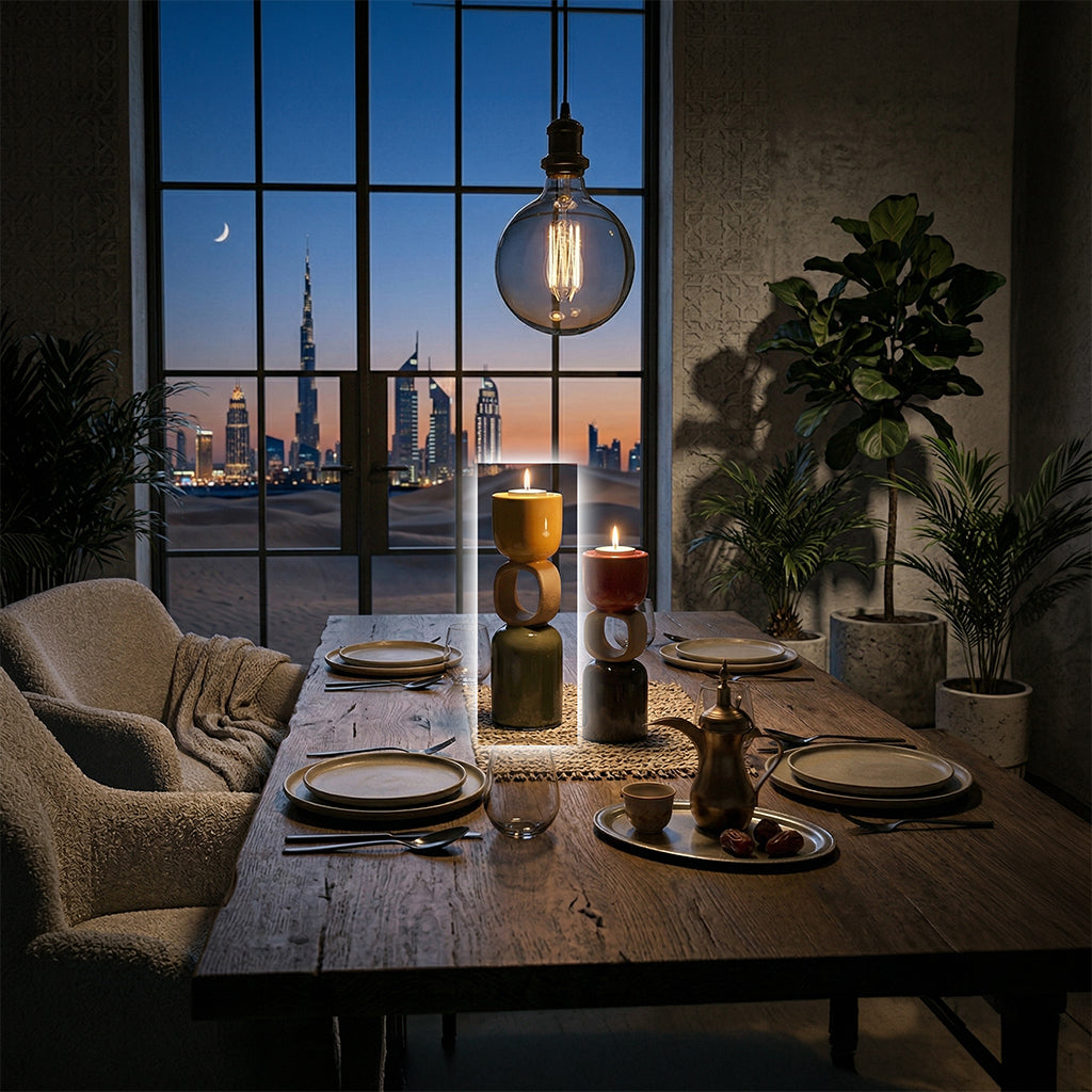 Ceramic ring-shaped candle holder by BEACON with a smooth finish, designed to hold a standard candle securely.