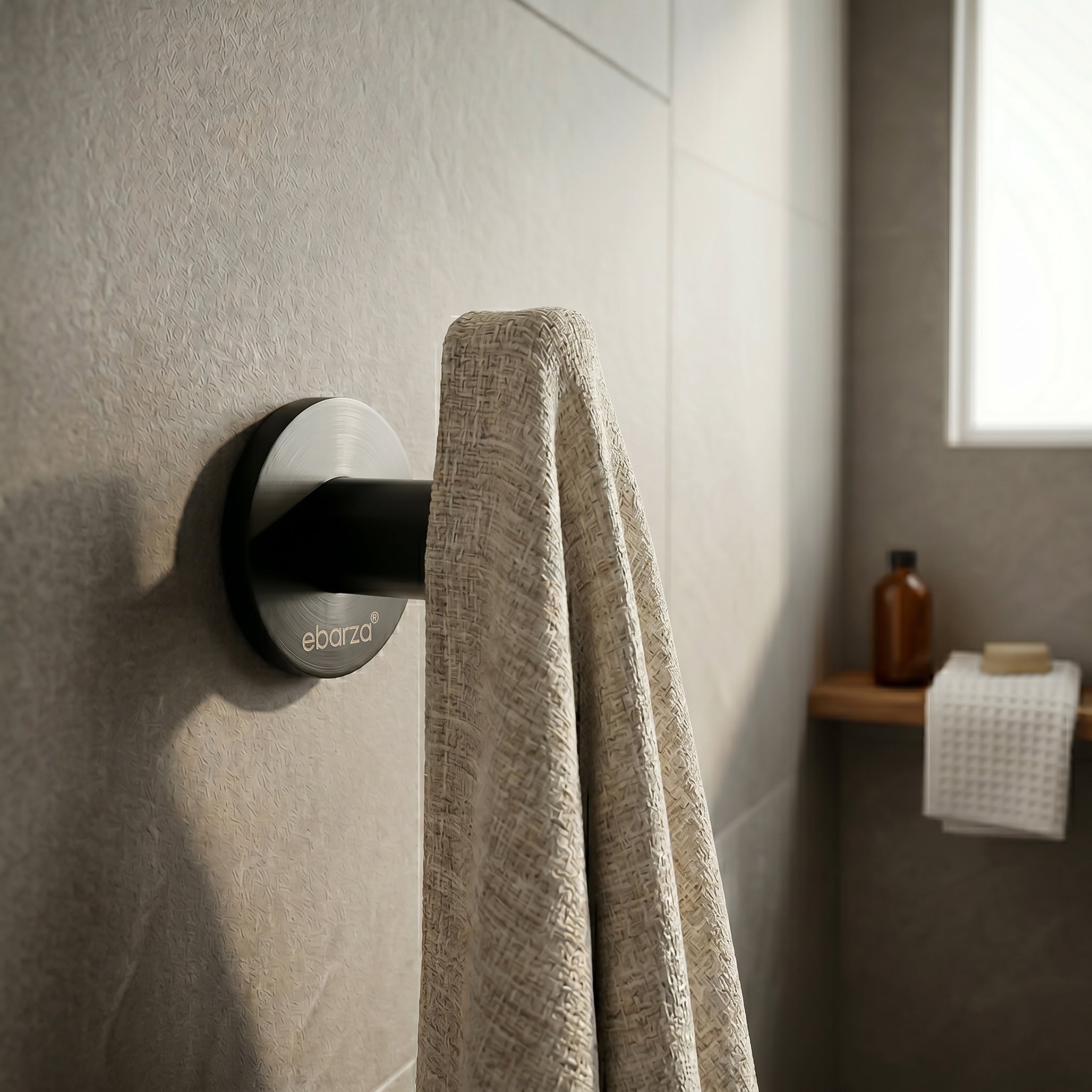 BEACON Moda Robe Hook 889008 towel hanger with sleek metal design for bathroom or bedroom organization