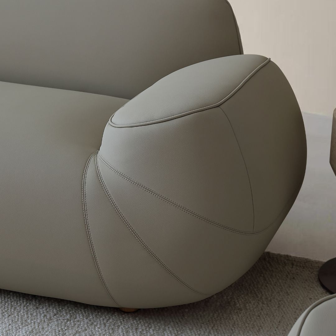 Beige Rotunda armchair AMCJ-S6102 by BEACON, modern armchair with cushioned seat and rounded backrest in a stylish design.