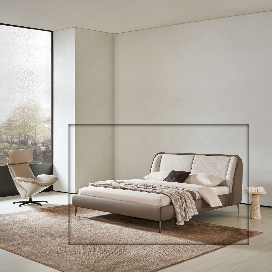 Rune King Size Bed by BEACON featuring a sturdy wooden frame and elegant design suitable for a modern bedroom.