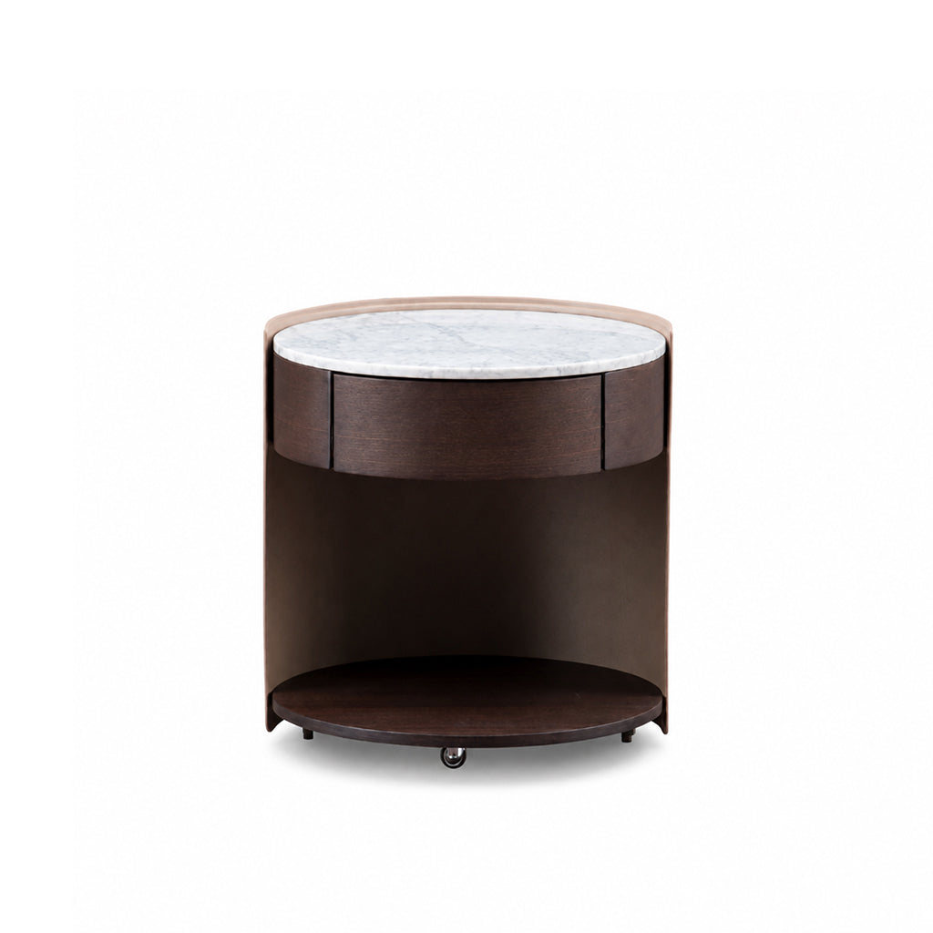 Saddle Leather Bedside Table NS-016