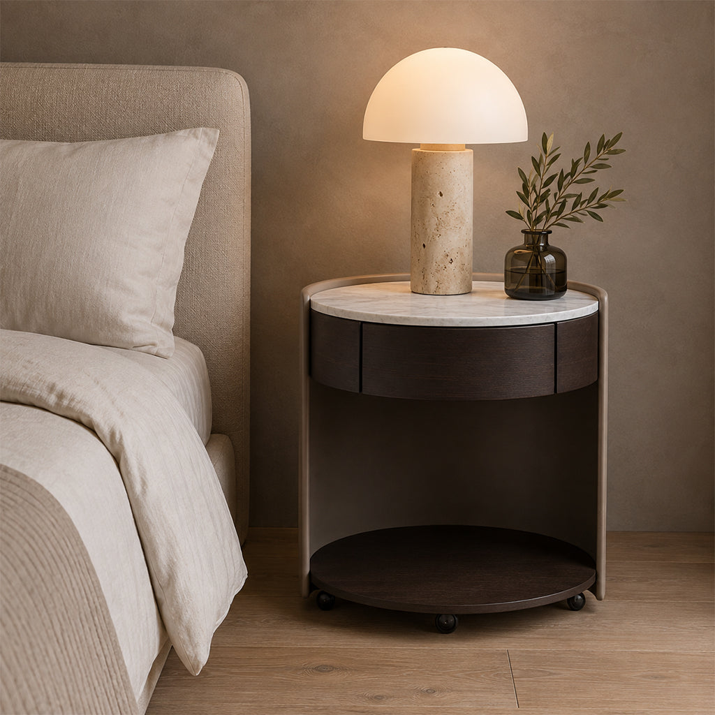 Saddle Leather Bedside Table NS-016
