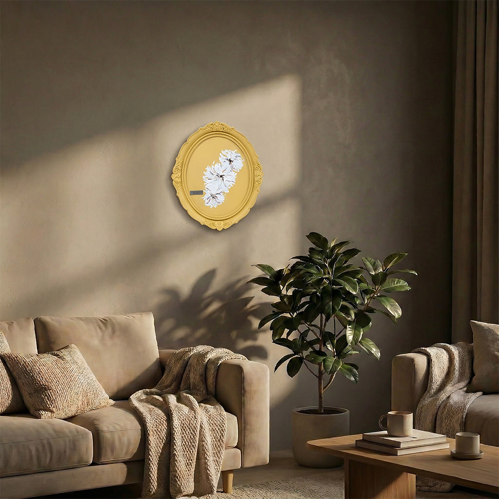 Handmade wall painting by BEACON, 35x38cm, featuring vibrant artwork suitable for salon decor.