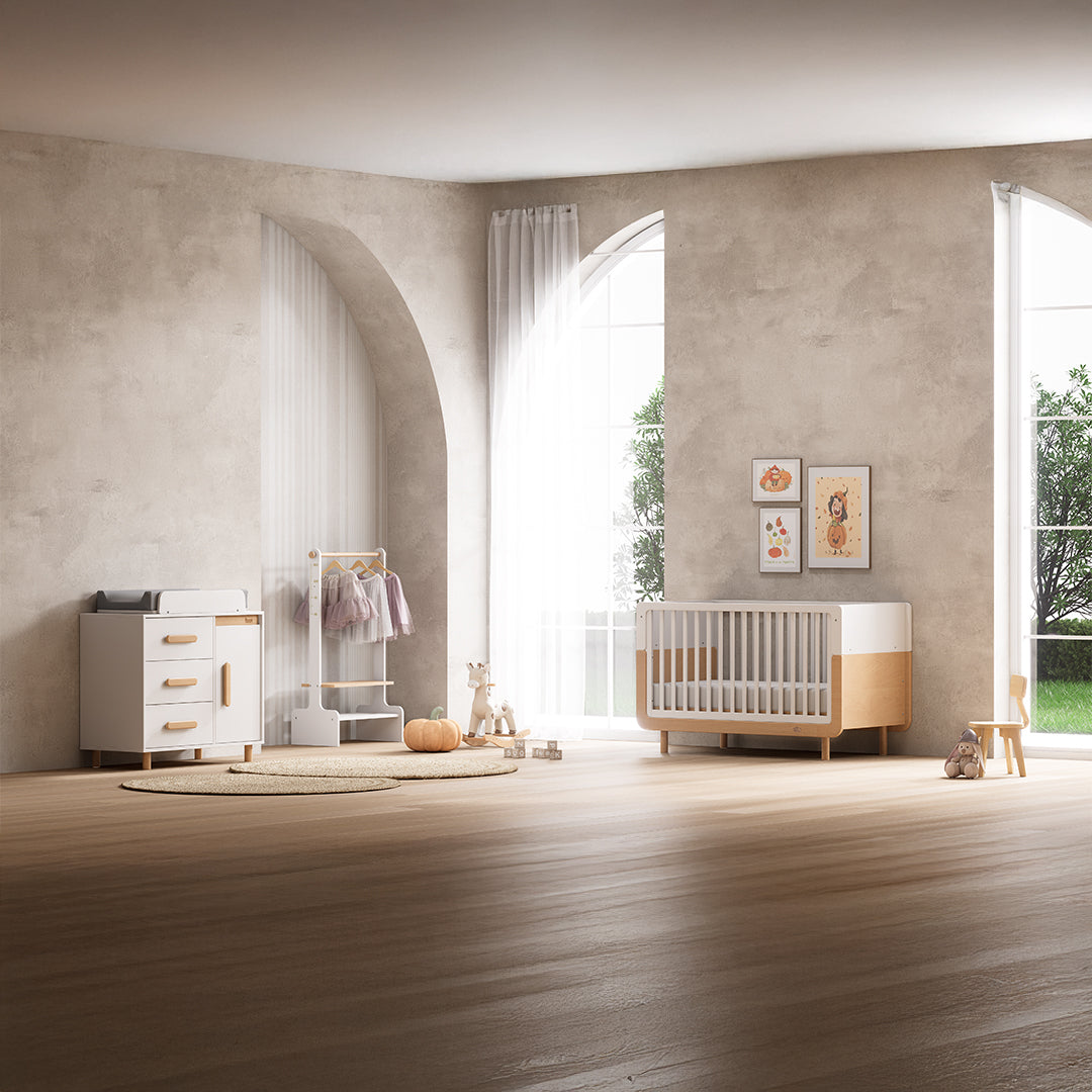 Scandi Baby Diaper Changing Station With Cabinet B-SC3DD/TEBH - B-CT/TE - B-SOLCP425