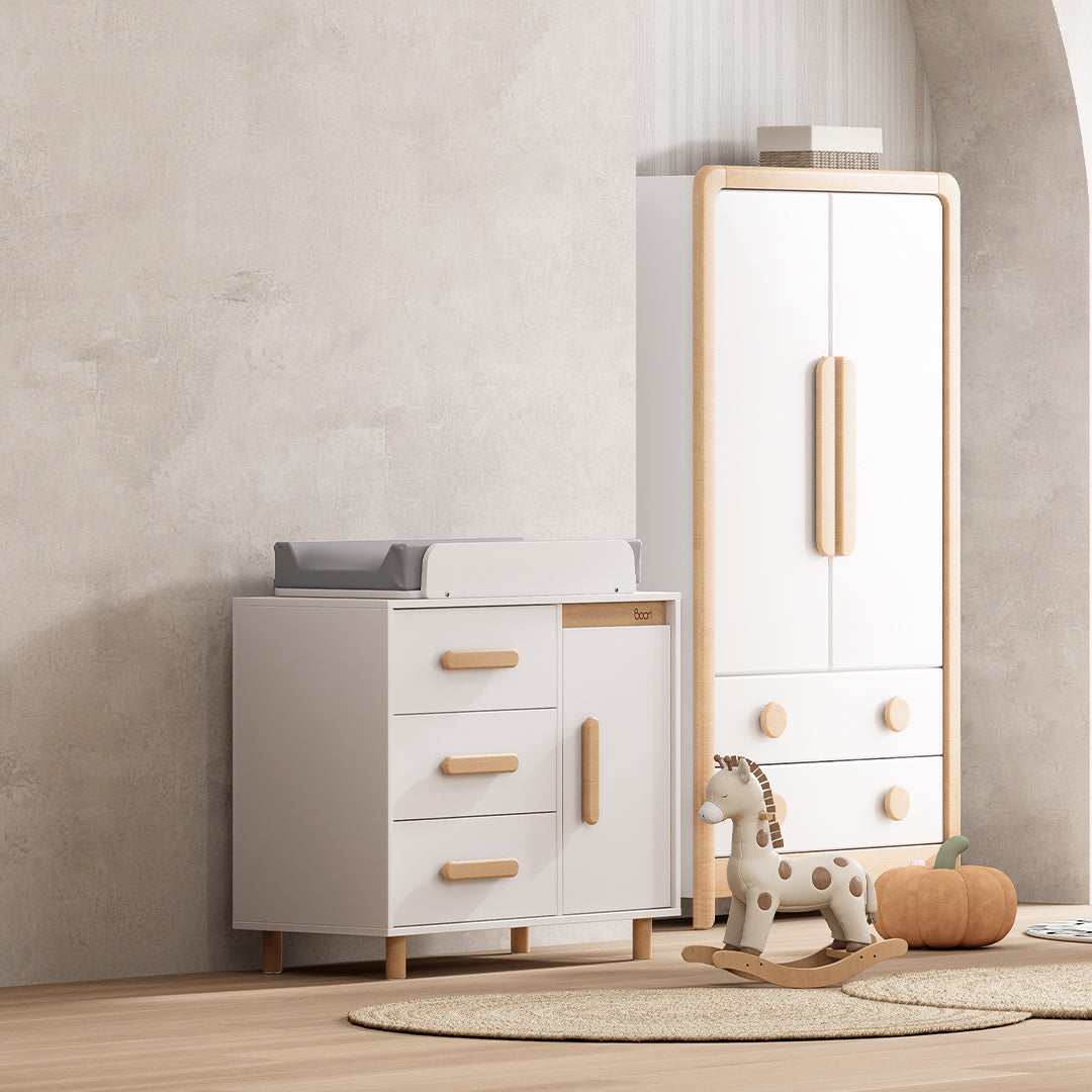 Scandi Baby Diaper Changing Station With Cabinet B-SC3DD/TEBH - B-CT/TE - B-SOLCP425