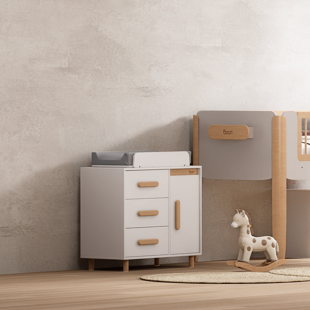 Scandi Baby Diaper Changing Station With Cabinet B-SC3DD/TEBH - B-CT/TE - B-SOLCP425