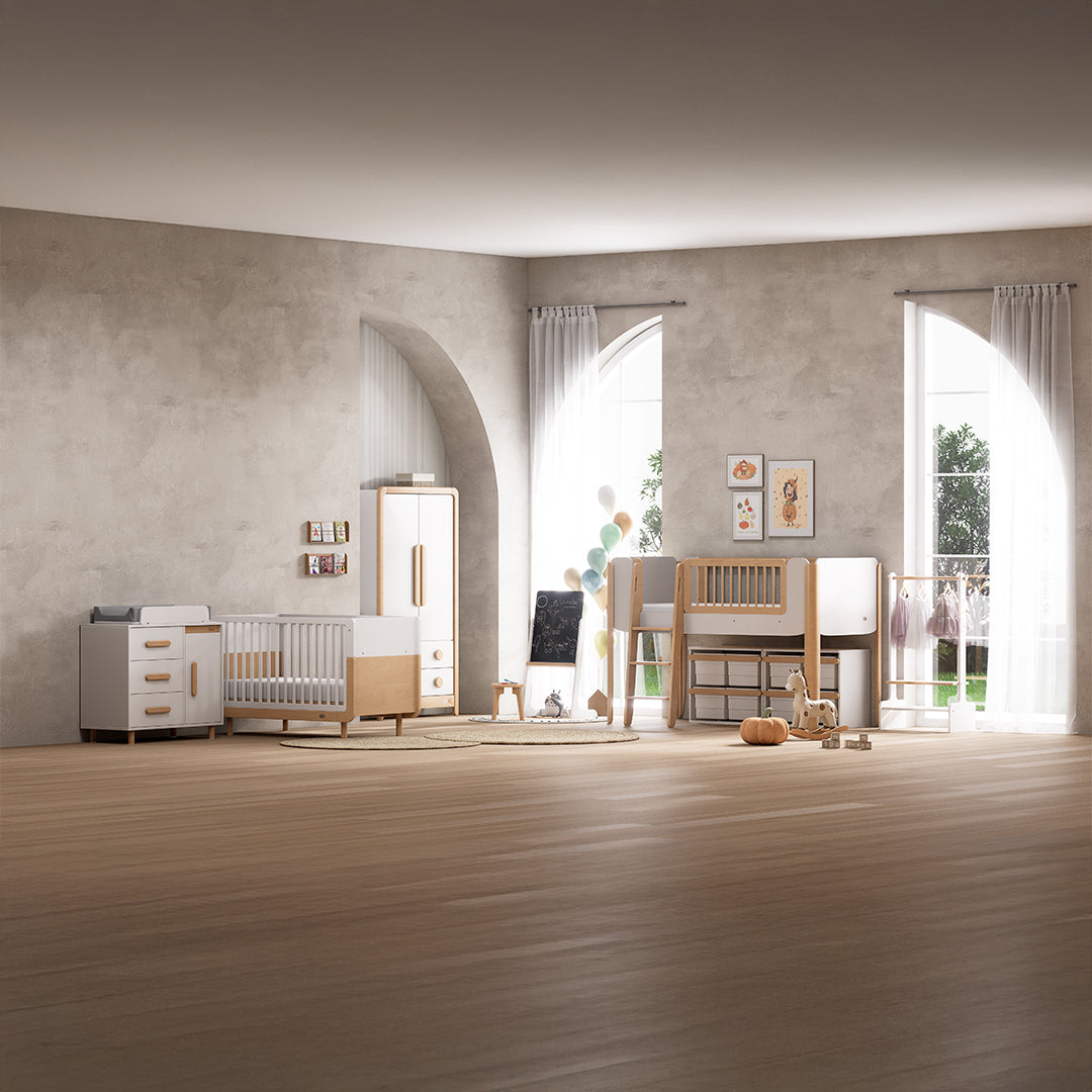 Scandi Baby Diaper Changing Station With Cabinet B-SC3DD/TEBH - B-CT/TE - B-SOLCP425