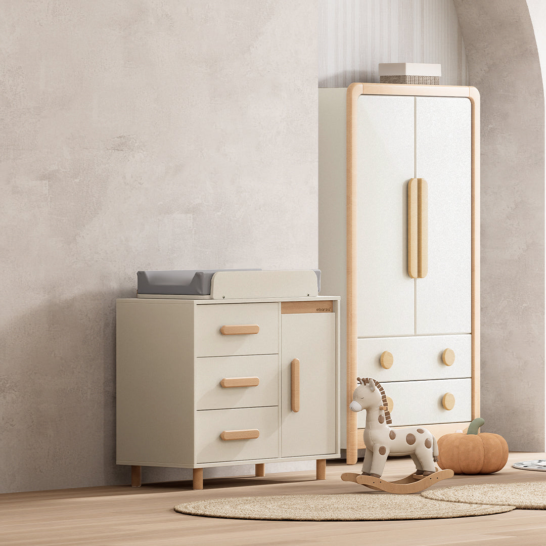 Scandi Baby Diaper Changing Station With Cabinet B-SC3DD/TEBH - B-CT/TE - B-SOLCP425