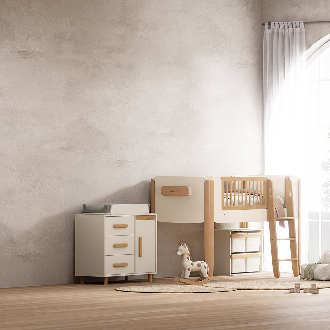 Scandi Baby Diaper Changing Station With Cabinet B-SC3DD/TEBH - B-CT/TE - B-SOLCP425