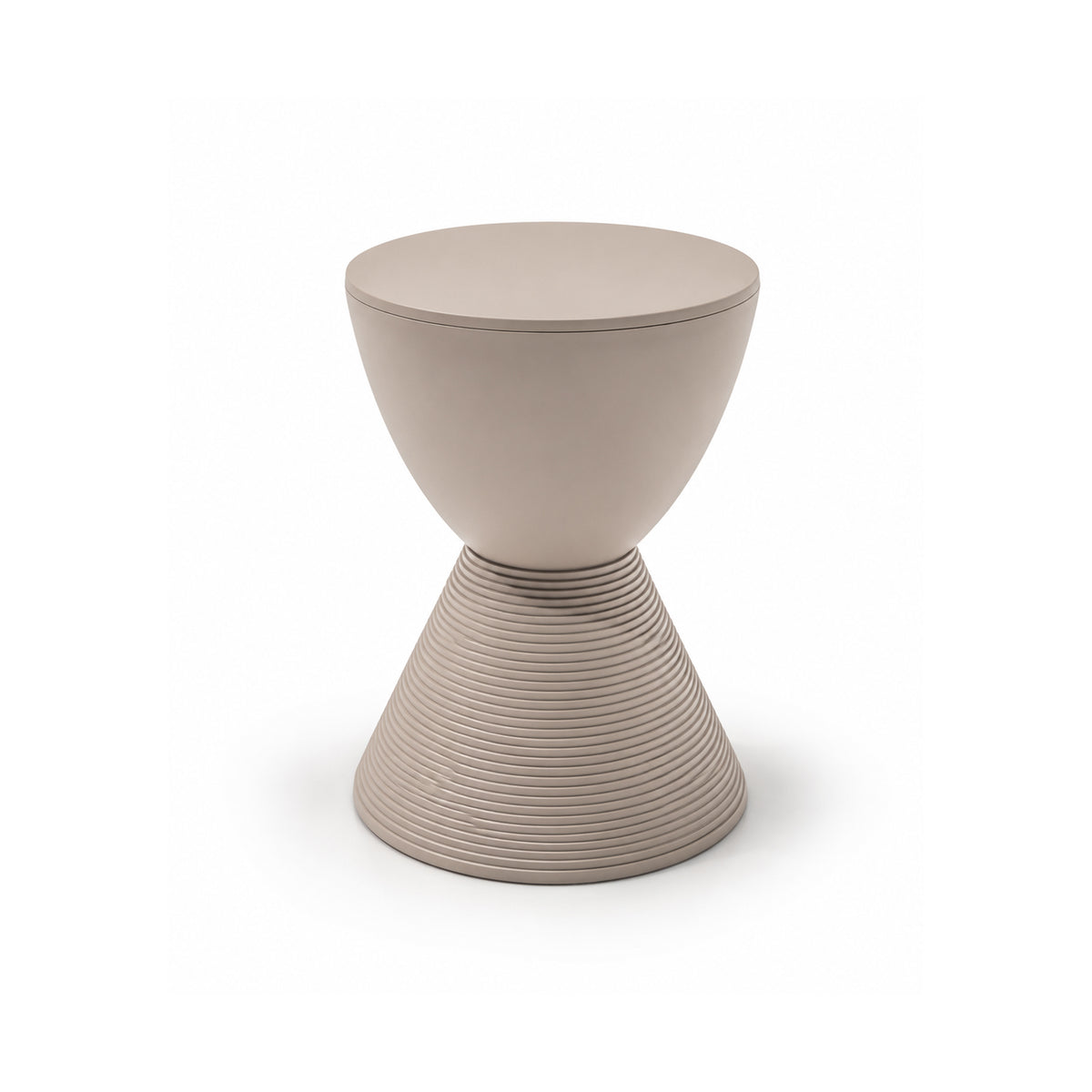Light coffee-colored RUDI side table or stool PC-051 with a sleek, modern design, shown from a side angle.