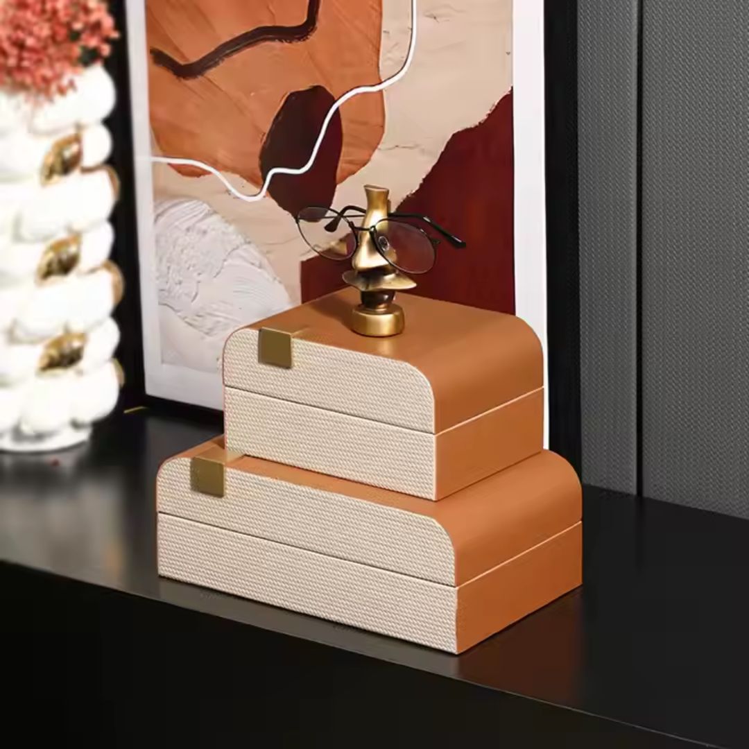 Simple Round Box Coffee -B FB-PG24007B - Decorative Boxes - ebarza Furniture UAE | Shop Modern Furniture in Abu Dhabi & Dubai - مفروشات ايبازرا في الامارات | تسوق اثاث عصري وديكورات مميزة في دبي وابوظبي