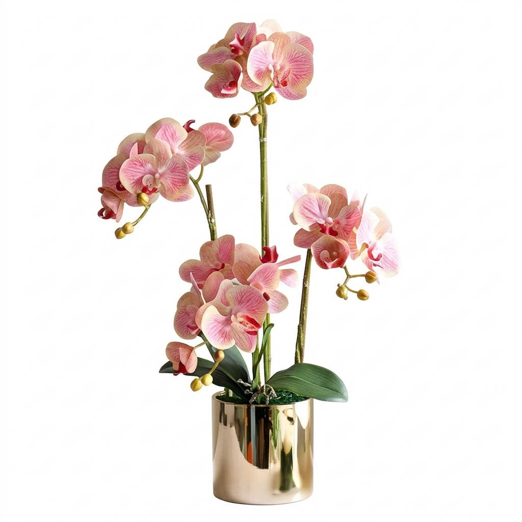 Artificial pink orchid flower plant, 60cm tall, realistic simulated orchid by BEACON with natural-looking blooms.