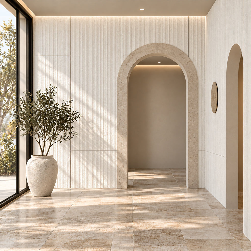 عينة من واجهات الحجر المرن Round Line Stone مقاس 280x99.5 سم - عينة