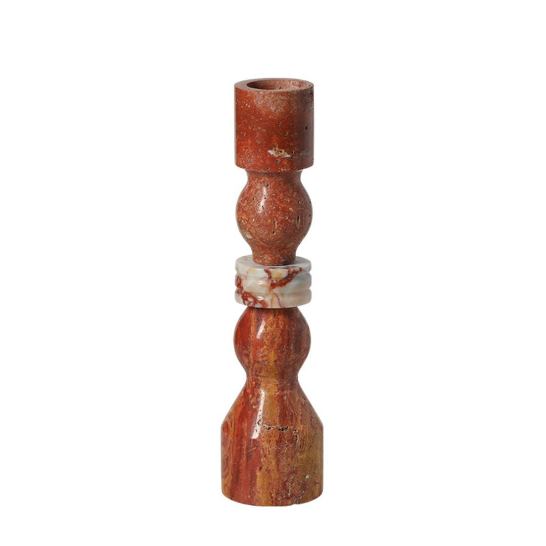 Red marble stone string candle holder by BEACON, featuring a sleek, modern design with a sturdy base and elegant finish.