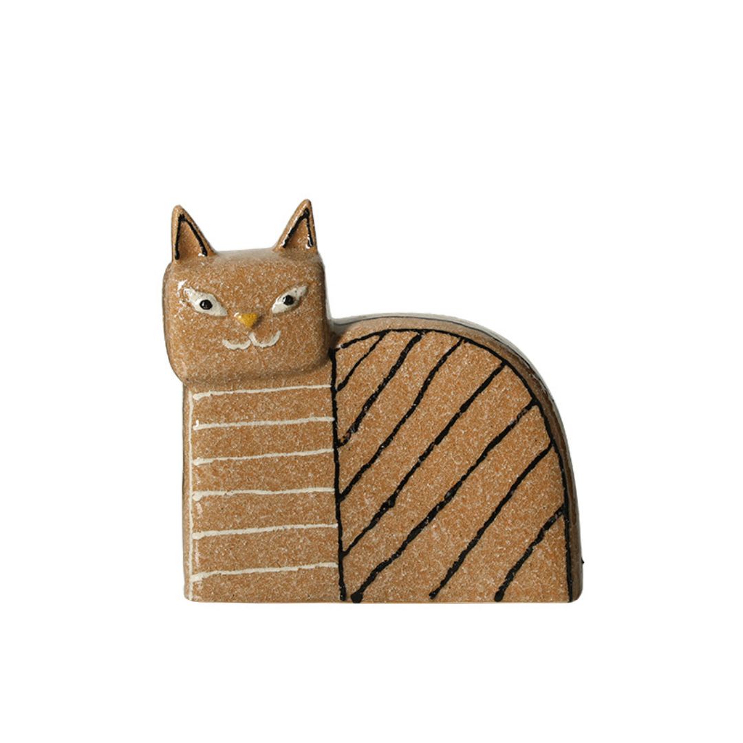 Pre-order 45 Days Delivery Striped Hand-Painted Ceramic Sand Cat-B FF-D25092B - Home Decor Figurines - ebarza Furniture UAE | Shop Modern Furniture in Abu Dhabi & Dubai - مفروشات ايبازرا في الامارات | تسوق اثاث عصري وديكورات مميزة في دبي وابوظبي