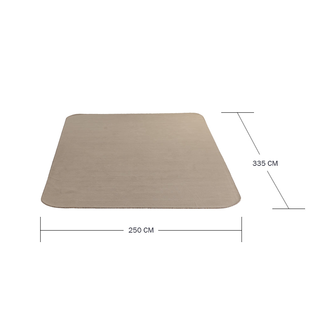 Handmade amorph rug in 335x250 cm with geometric pattern, by COOL HALI, showcasing textured, artistic rug design.