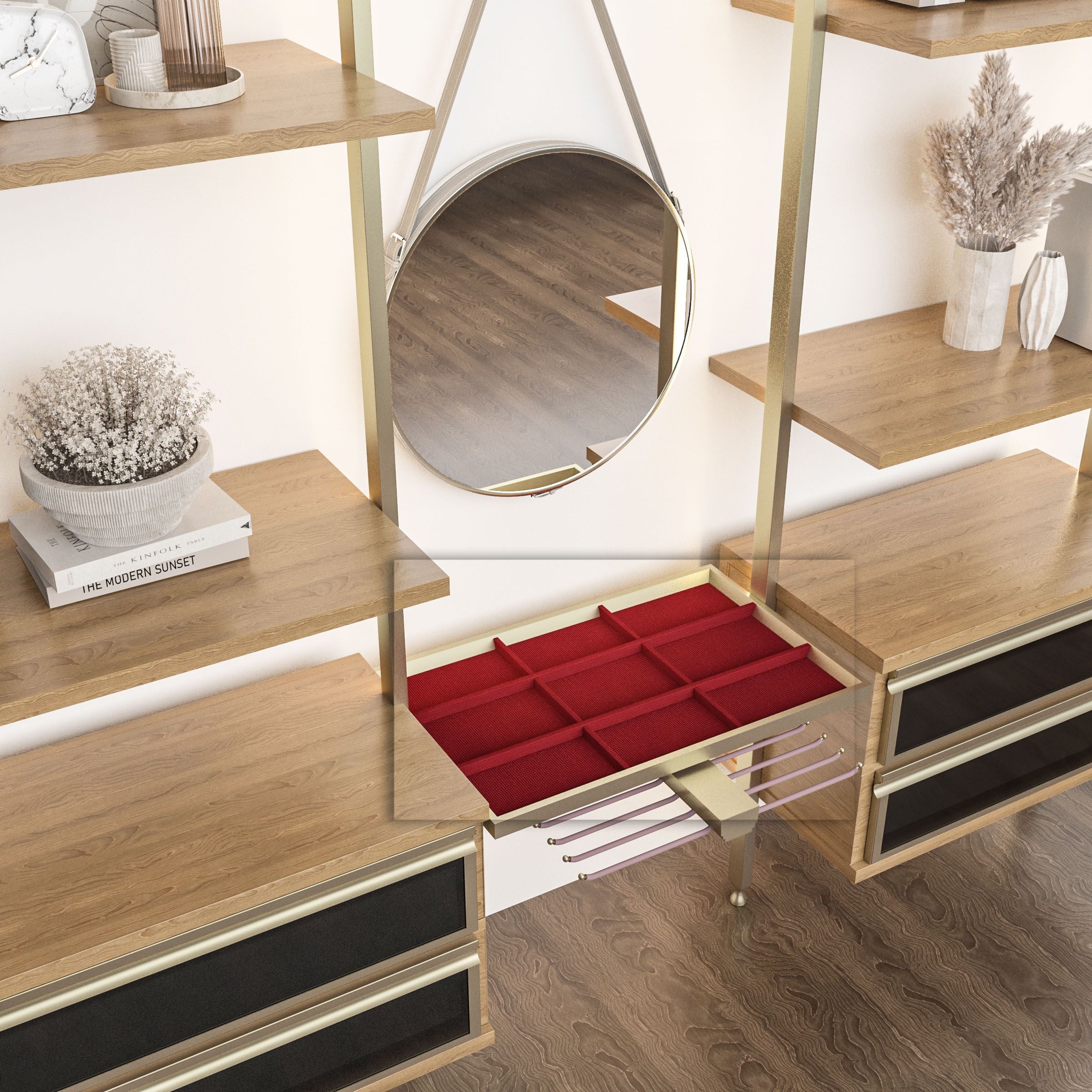 Antik Closet/Cabinet TROUSER RACK SLIDERS JEWELLERY SET unit 75cm ANTIK COLOR - Cabinets - ebarza Furniture UAE | Shop Modern Furniture in Abu Dhabi & Dubai - مفروشات ايبازرا في الامارات | تسوق اثاث عصري وديكورات مميزة في دبي وابوظبي