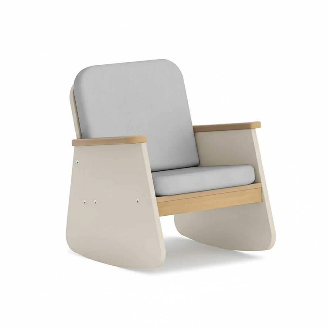 Boori Tidy Junior rocking chair for kids, with a wooden frame and comfortable seat, suitable for children’s playroom or nursery.