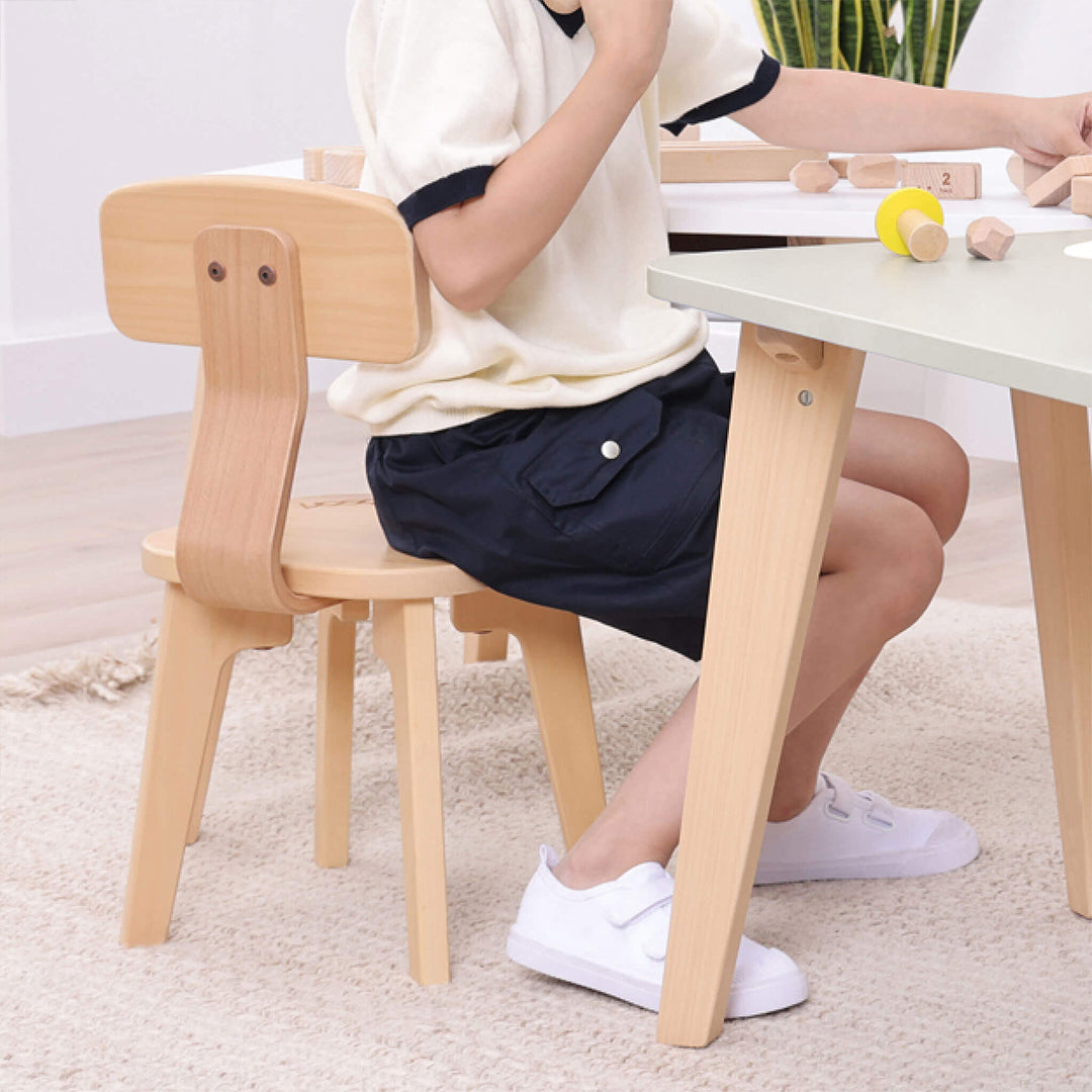 Boori Tidy Kids Chair BK-TICHv25/AD in natural wood finish, toddler-sized kids chair with a simple, sturdy design.