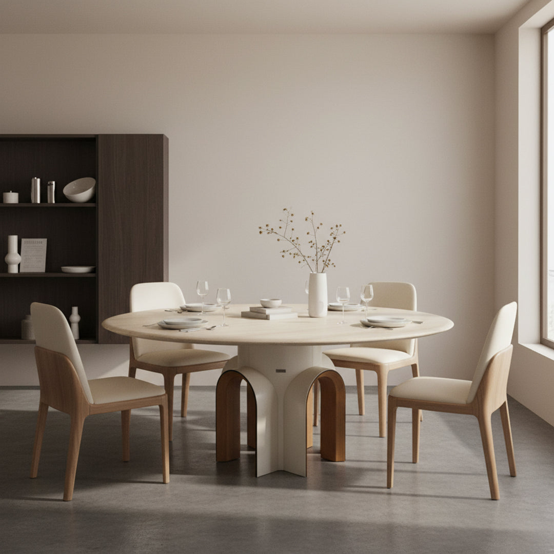 طاولة طعام من حجر الترافرتين DT-A232