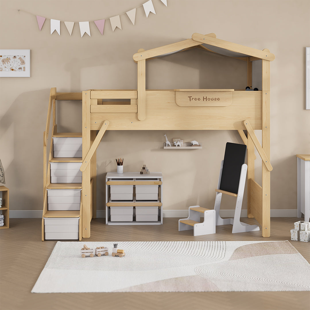 The King Tree House Double Kids Bed (mattress size 203x107x18cm) BK-PSPMATC/20310718 - BK-THKSLB/TEBH - BA-KSBRF/BH - BA-KSBCK/BH - BK-NESSV24/TEBH - BKT-KSBTC/WG - Kids Beds - ebarza Furniture UAE | Shop Modern Furniture in Abu Dhabi & Dubai - مفروشات ايبازرا في الامارات | تسوق اثاث عصري وديكورات مميزة في دبي وابوظبي