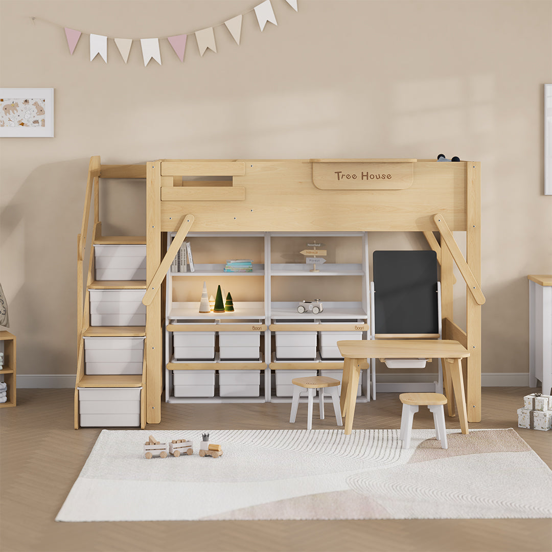 The King Tree House Double Kids Bed (mattress size 203x107x18cm) BK-PSPMATC/20310718 - BK-THKSLB/TEBH - BA-KSBRF/BH - BA-KSBCK/BH - BK-NESSV24/TEBH - BKT-KSBTC/WG - Kids Beds - ebarza Furniture UAE | Shop Modern Furniture in Abu Dhabi & Dubai - مفروشات ايبازرا في الامارات | تسوق اثاث عصري وديكورات مميزة في دبي وابوظبي