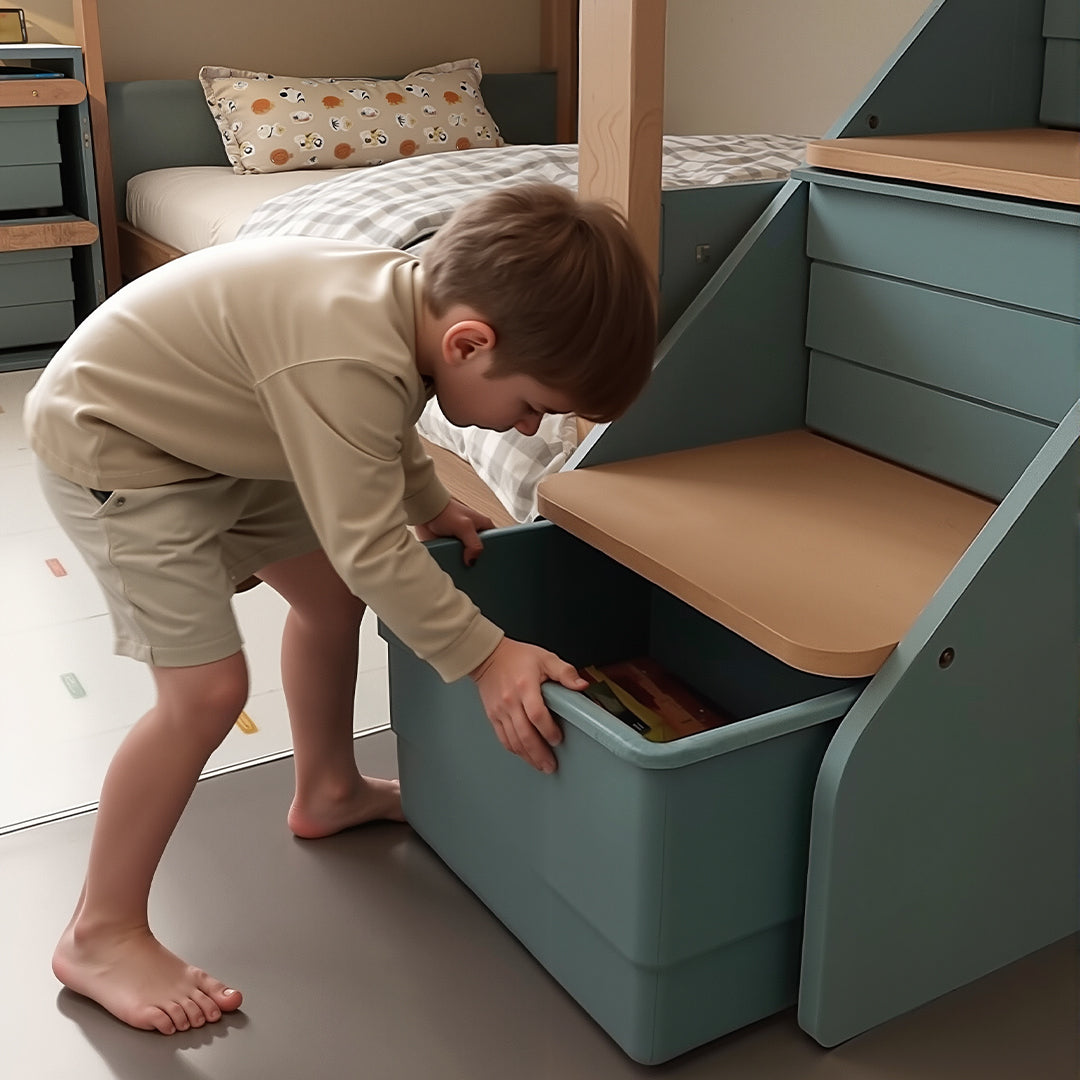 The King Tree House Double Kids Bed (mattress size 203x107x18cm) BK-PSPMATC/20310718 - BK-THKSLB/TEBH - BA-KSBRF/BH - BA-KSBCK/BH - BK-NESSV24/TEBH - BKT-KSBTC/WG - Kids Beds - ebarza Furniture UAE | Shop Modern Furniture in Abu Dhabi & Dubai - مفروشات ايبازرا في الامارات | تسوق اثاث عصري وديكورات مميزة في دبي وابوظبي