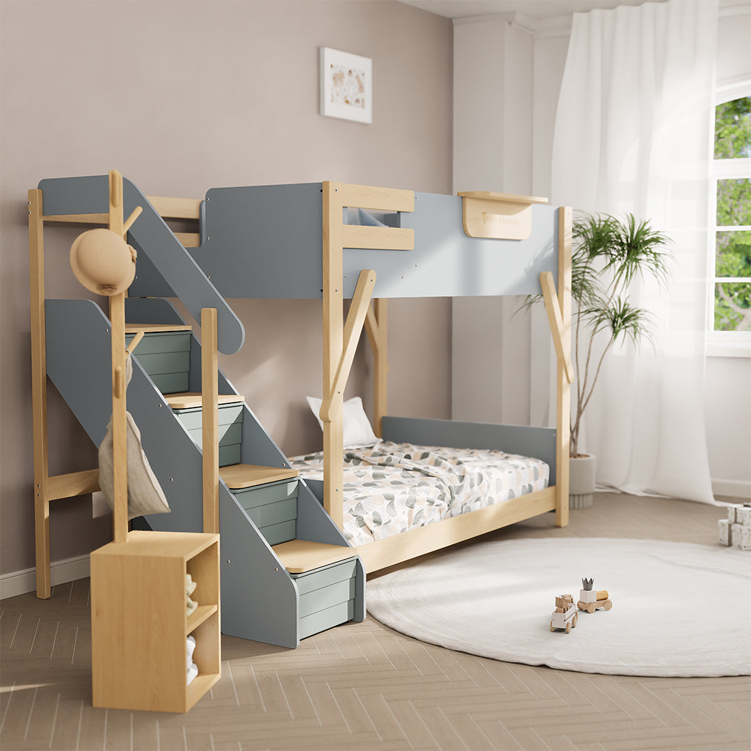 The King Tree House Double Kids Bed (mattress size 203x107x18cm) BK-PSPMATC/20310718 - BK-THKSLB/TEBH - BA-KSBRF/BH - BA-KSBCK/BH - BK-NESSV24/TEBH - BKT-KSBTC/WG - Kids Beds - ebarza Furniture UAE | Shop Modern Furniture in Abu Dhabi & Dubai - مفروشات ايبازرا في الامارات | تسوق اثاث عصري وديكورات مميزة في دبي وابوظبي