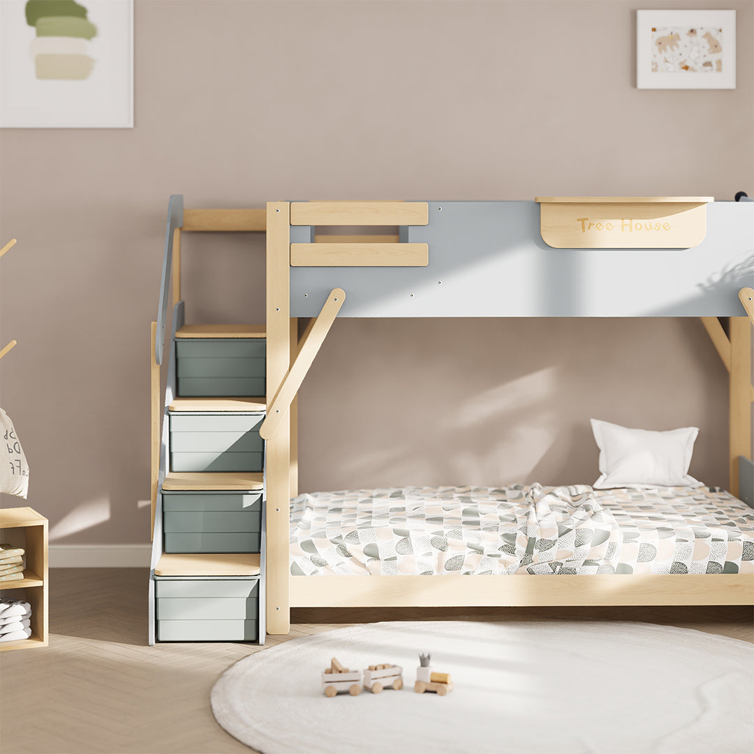 The King Tree House Double Kids Bed (mattress size 203x107x18cm) BK-PSPMATC/20310718 - BK-THKSLB/TEBH - BA-KSBRF/BH - BA-KSBCK/BH - BK-NESSV24/TEBH - BKT-KSBTC/WG - Kids Beds - ebarza Furniture UAE | Shop Modern Furniture in Abu Dhabi & Dubai - مفروشات ايبازرا في الامارات | تسوق اثاث عصري وديكورات مميزة في دبي وابوظبي
