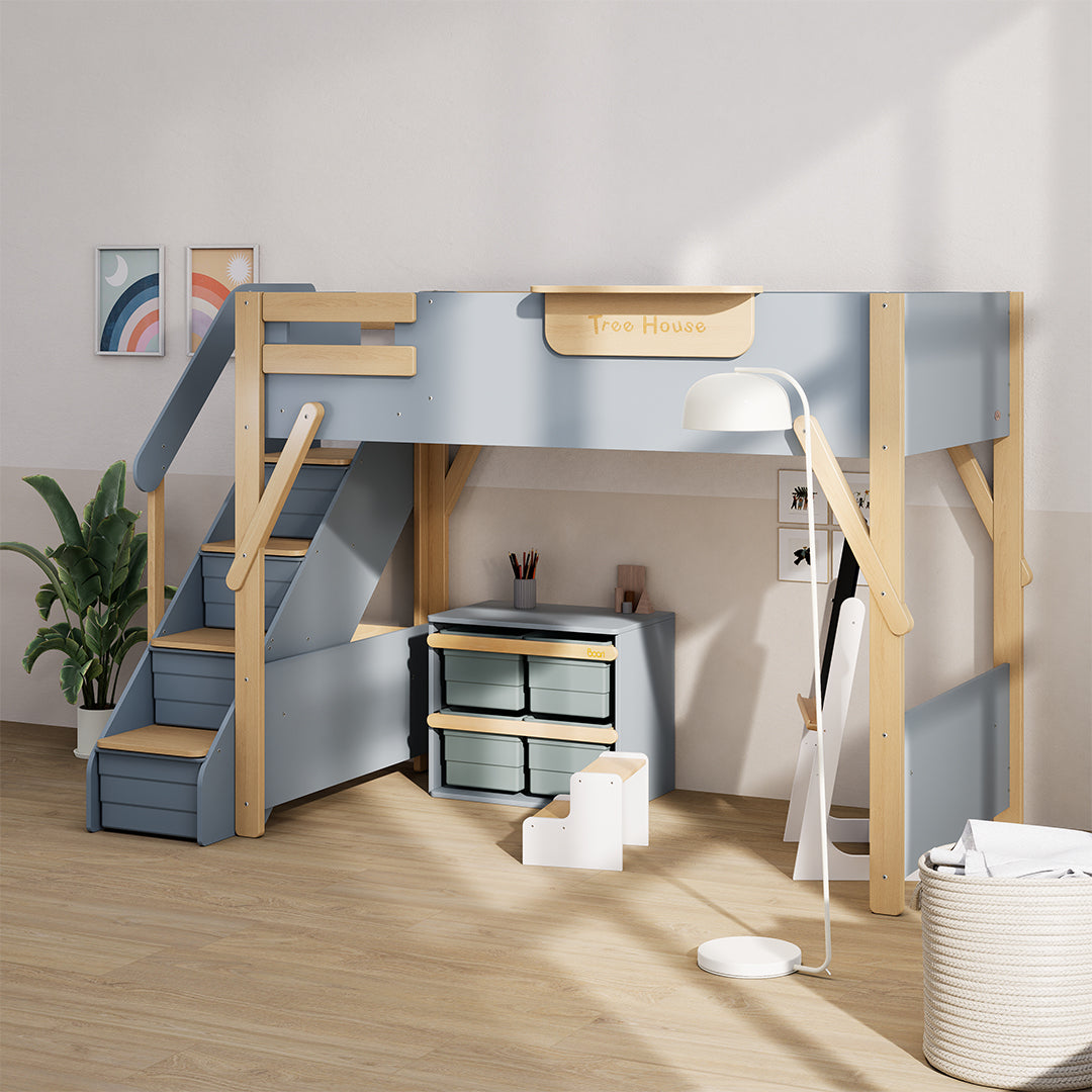 The King Tree House Double Kids Bed (mattress size 203x107x18cm) BK-PSPMATC/20310718 - BK-THKSLB/TEBH - BA-KSBRF/BH - BA-KSBCK/BH - BK-NESSV24/TEBH - BKT-KSBTC/WG - Kids Beds - ebarza Furniture UAE | Shop Modern Furniture in Abu Dhabi & Dubai - مفروشات ايبازرا في الامارات | تسوق اثاث عصري وديكورات مميزة في دبي وابوظبي