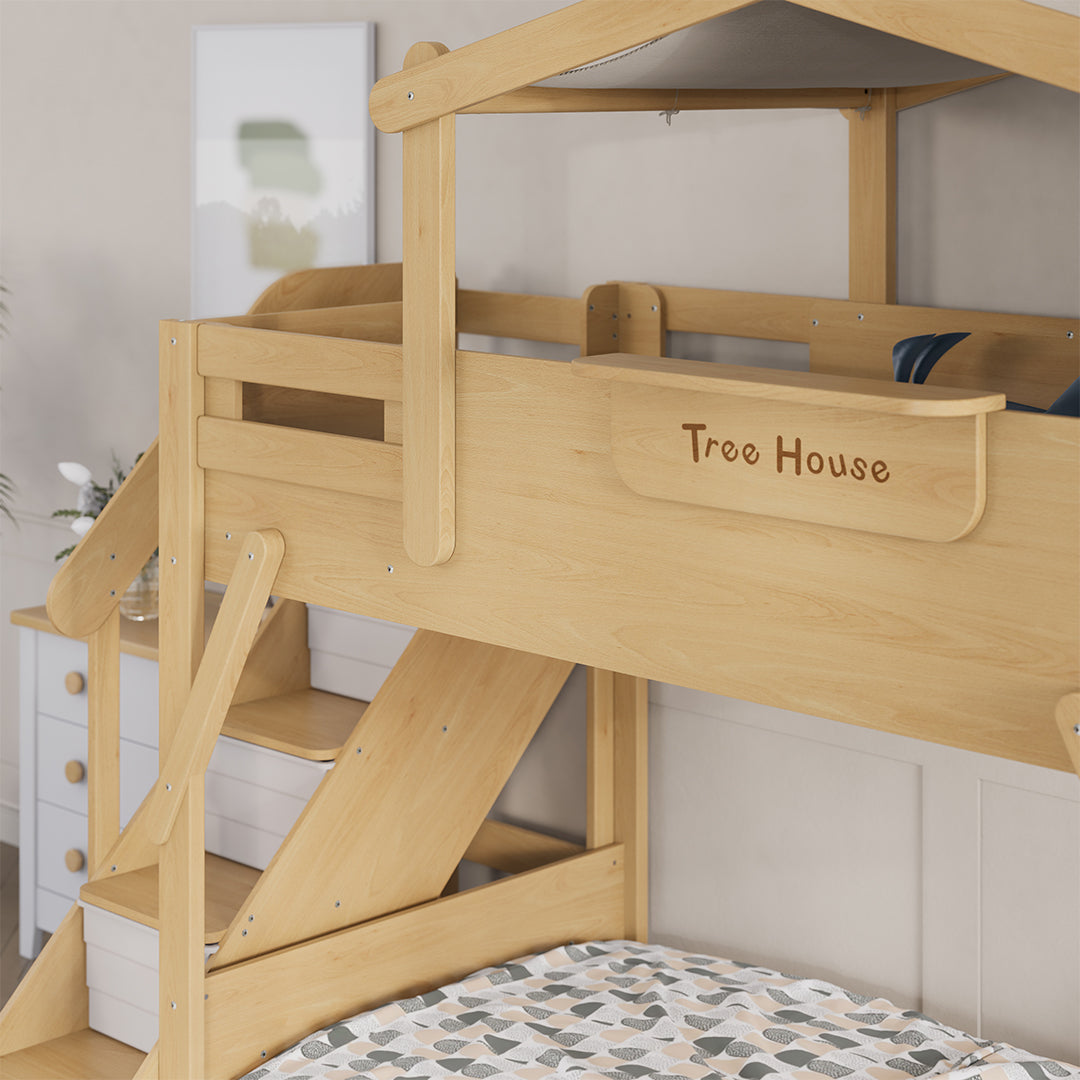 The King Tree House Double Kids Bed (mattress size 203x107x18cm) BK-PSPMATC/20310718 - BK-THKSLB/TEBH - BA-KSBRF/BH - BA-KSBCK/BH - BK-NESSV24/TEBH - BKT-KSBTC/WG - Kids Beds - ebarza Furniture UAE | Shop Modern Furniture in Abu Dhabi & Dubai - مفروشات ايبازرا في الامارات | تسوق اثاث عصري وديكورات مميزة في دبي وابوظبي