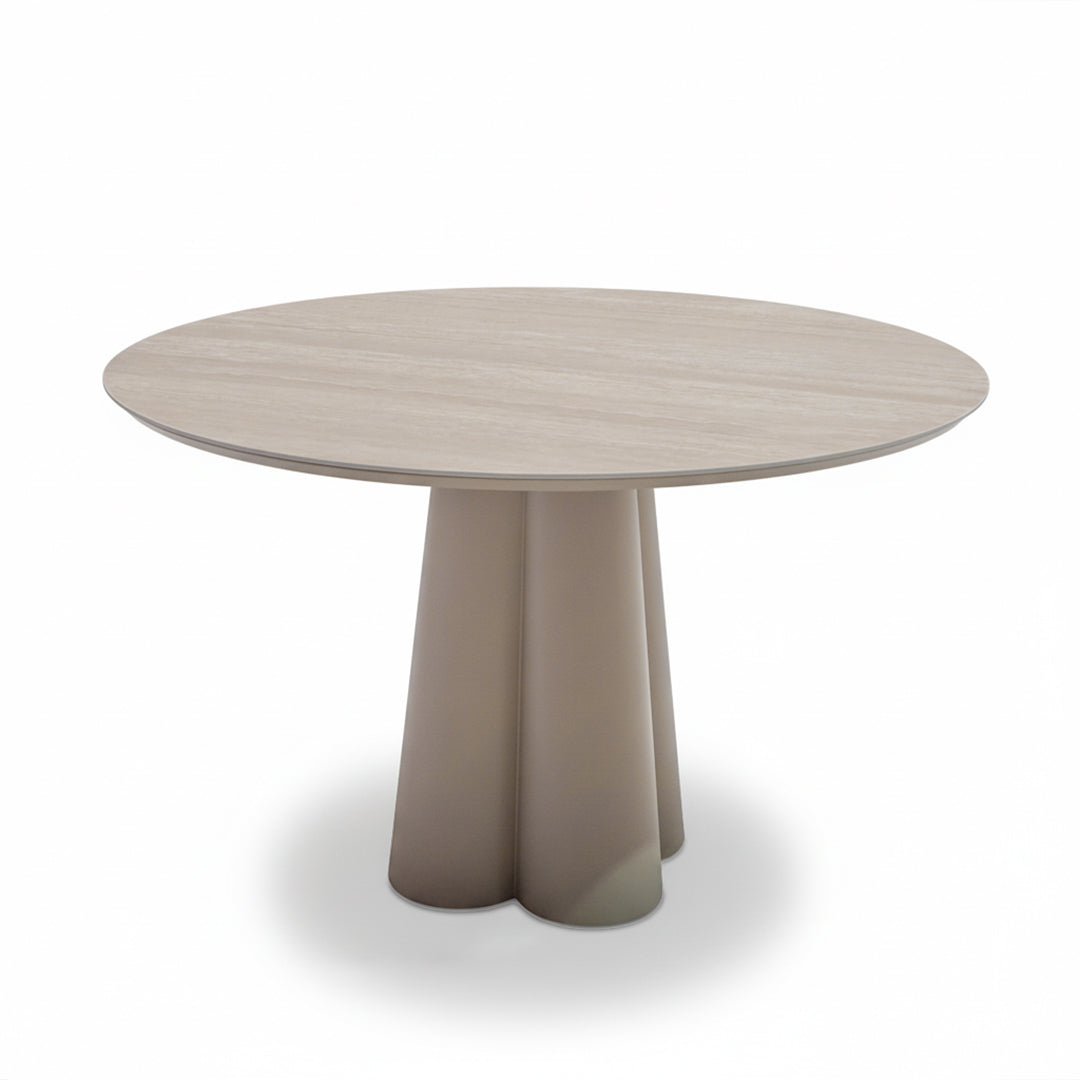Tropica Outdoor Travertine Dining Table 120cm - AM9028N47CER+AB5570N37ALU - Outdoor Tables - ebarza Furniture UAE | Shop Modern Furniture in Abu Dhabi & Dubai - مفروشات ايبازرا في الامارات | تسوق اثاث عصري وديكورات مميزة في دبي وابوظبي