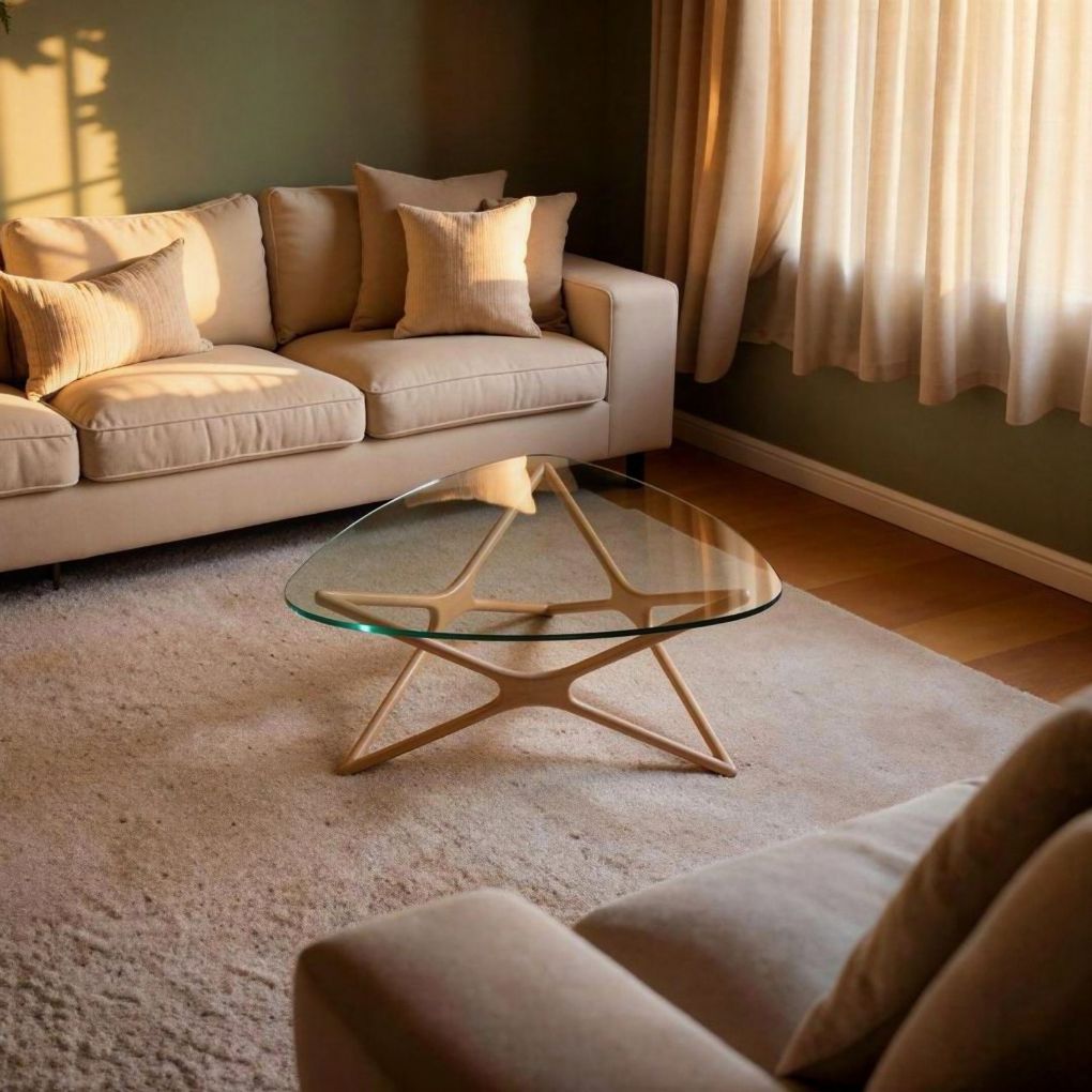 Beacon Star Coffee Table in wood finish with sleek design, sturdy legs, and modern style for living room decor.