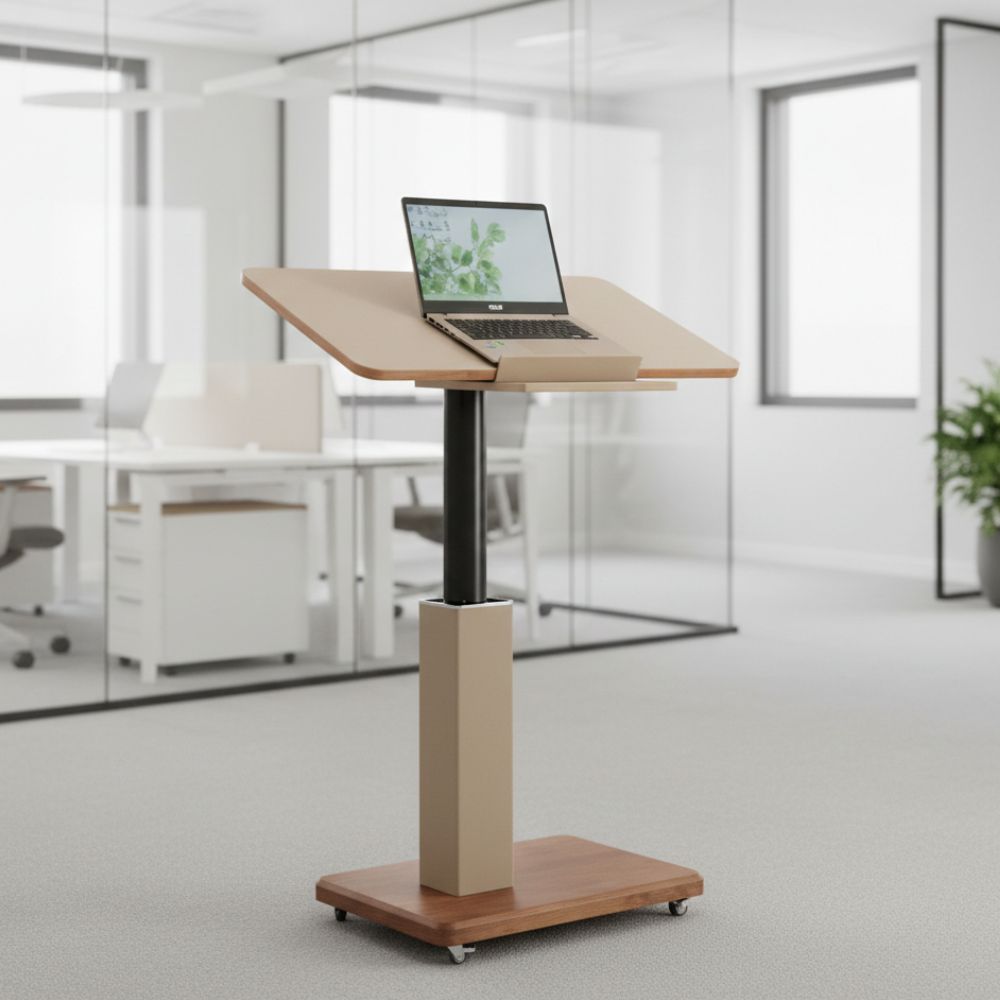 BEACON Rise Lifting Platform Side Table BNY-637 with sleek wooden finish and adjustable height for versatile use