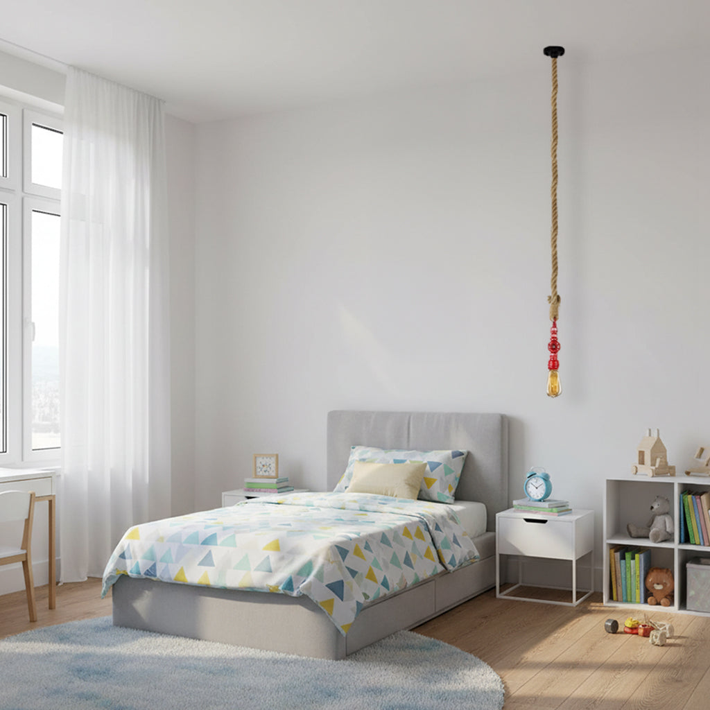 Vintage Rope Iron Pipe Pendant Light Bp0902R Cy-Dd-378-R - Pendant Lamps - ebarza Furniture UAE | Shop Modern Furniture in Abu Dhabi & Dubai - مفروشات ايبازرا في الامارات | تسوق اثاث عصري وديكورات مميزة في دبي وابوظبي