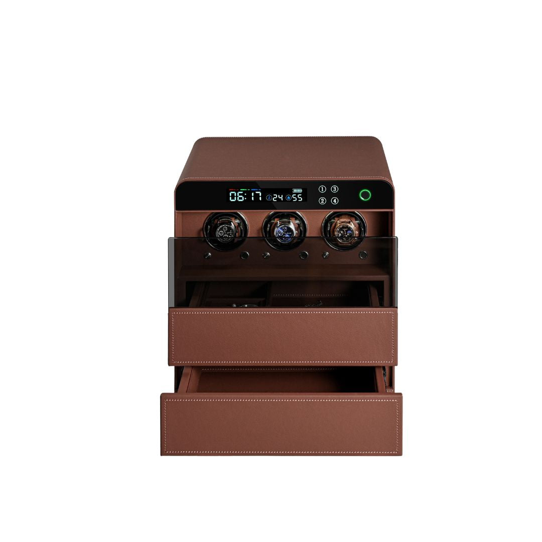 Watch Winder 3 Watchs CH9-ST053-T3-400 - Safe Box - ebarza Furniture UAE | Shop Modern Furniture in Abu Dhabi & Dubai - مفروشات ايبازرا في الامارات | تسوق اثاث عصري وديكورات مميزة في دبي وابوظبي