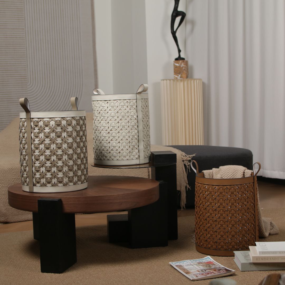 Pre-order 15 Days Delivery Weaven Storage Basket-L KK5005GL - Baskets - ebarza Furniture UAE | Shop Modern Furniture in Abu Dhabi & Dubai - مفروشات ايبازرا في الامارات | تسوق اثاث عصري وديكورات مميزة في دبي وابوظبي