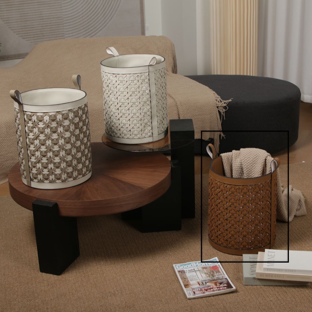 Pre-order 15 Days Delivery Weaven Storage Basket-L KK5005GL - Baskets - ebarza Furniture UAE | Shop Modern Furniture in Abu Dhabi & Dubai - مفروشات ايبازرا في الامارات | تسوق اثاث عصري وديكورات مميزة في دبي وابوظبي