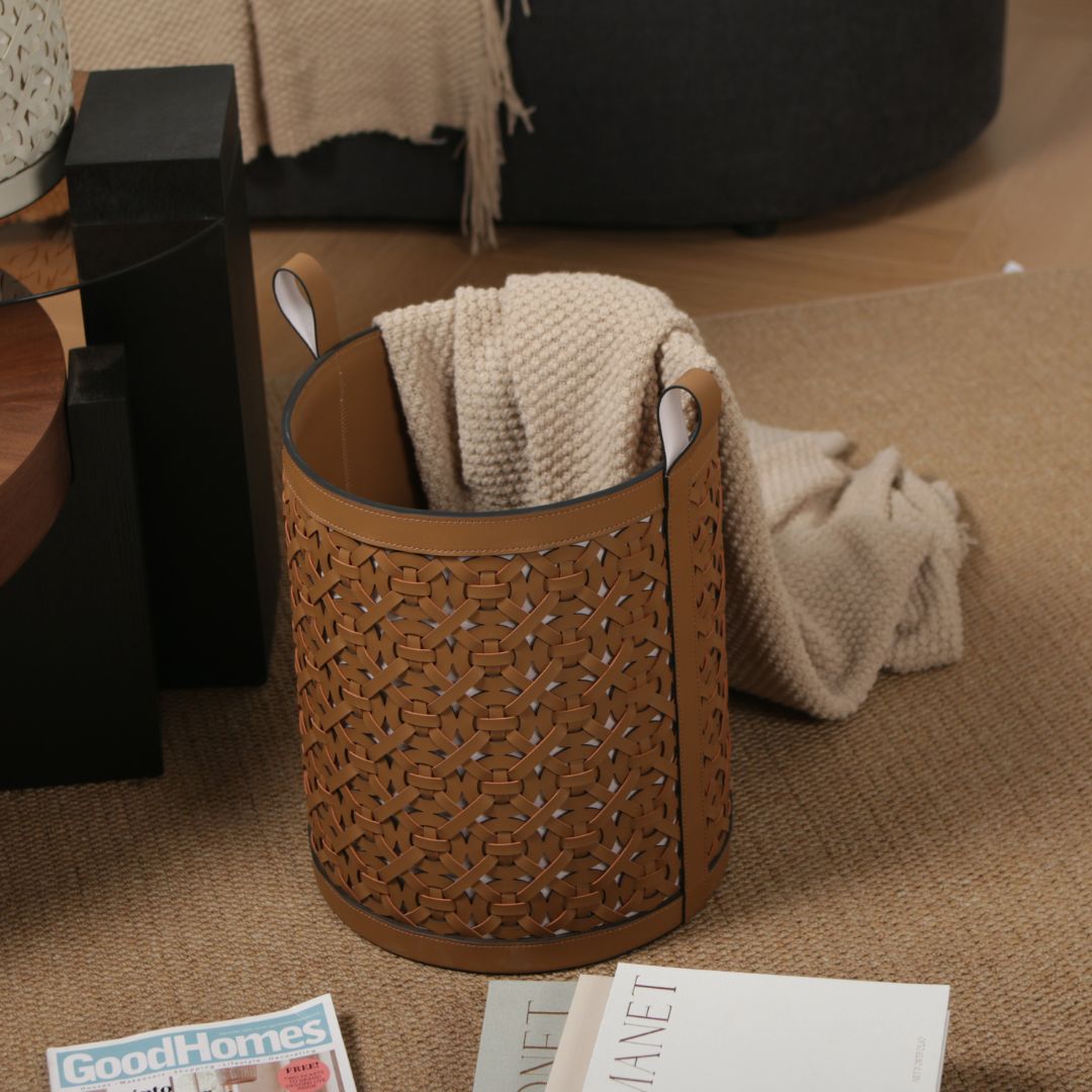 Pre-order 15 Days Delivery Weaven Storage Basket-L KK5005GL - Baskets - ebarza Furniture UAE | Shop Modern Furniture in Abu Dhabi & Dubai - مفروشات ايبازرا في الامارات | تسوق اثاث عصري وديكورات مميزة في دبي وابوظبي