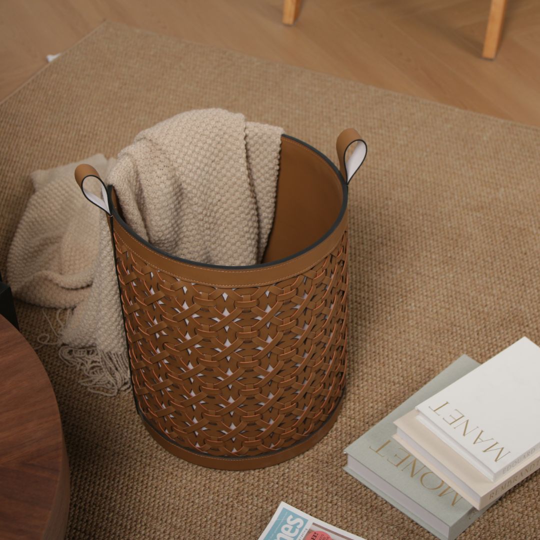 Pre-order 15 Days Delivery Weaven Storage Basket-L KK5005GL - Baskets - ebarza Furniture UAE | Shop Modern Furniture in Abu Dhabi & Dubai - مفروشات ايبازرا في الامارات | تسوق اثاث عصري وديكورات مميزة في دبي وابوظبي