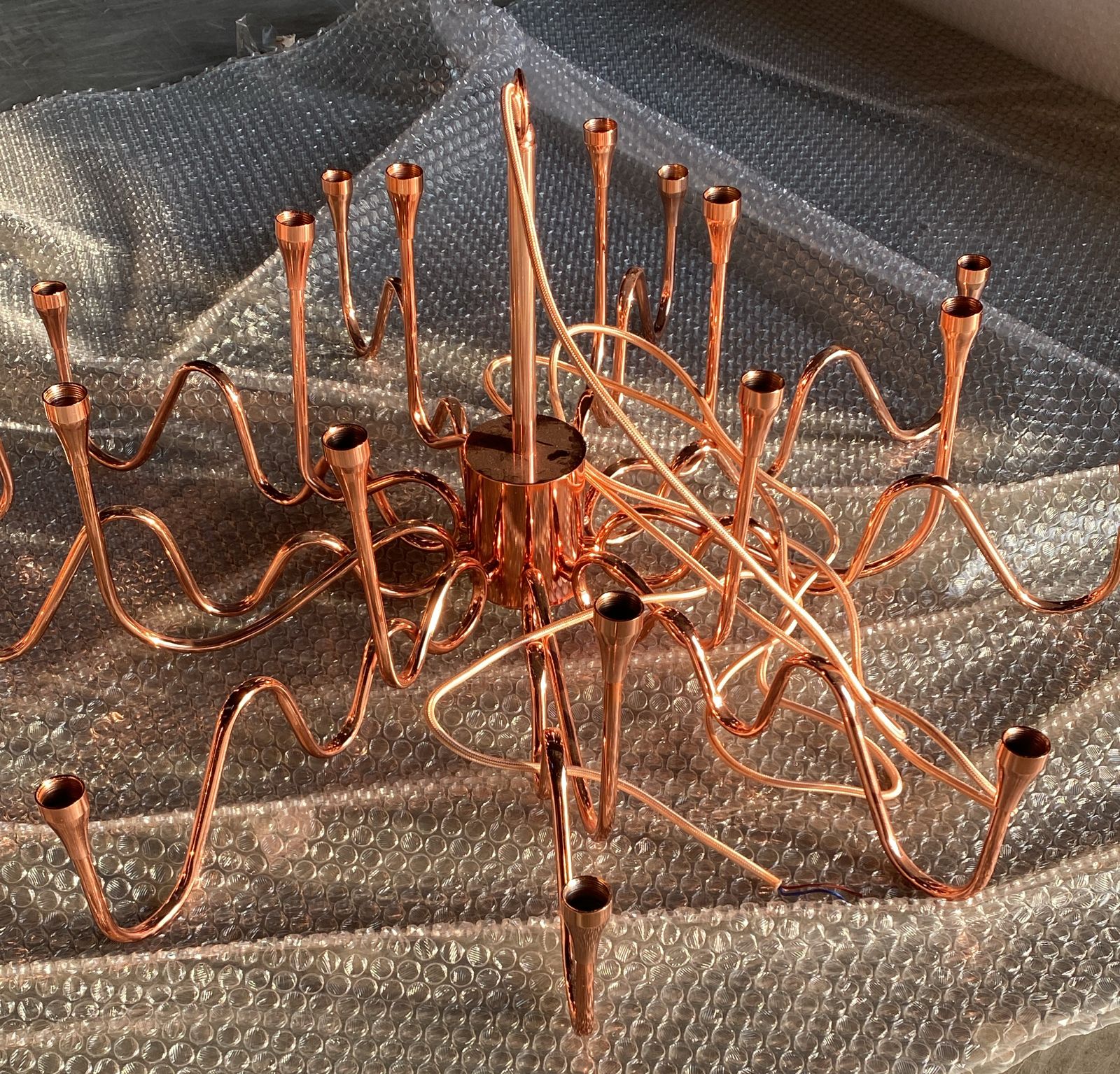 Display Item - Opus Long Chandelier Cy-New-091-Rg Nakheel - DISPLAY ITEM - ebarza Furniture UAE | Shop Modern Furniture in Abu Dhabi & Dubai - مفروشات ايبازرا في الامارات | تسوق اثاث عصري وديكورات مميزة في دبي وابوظبي