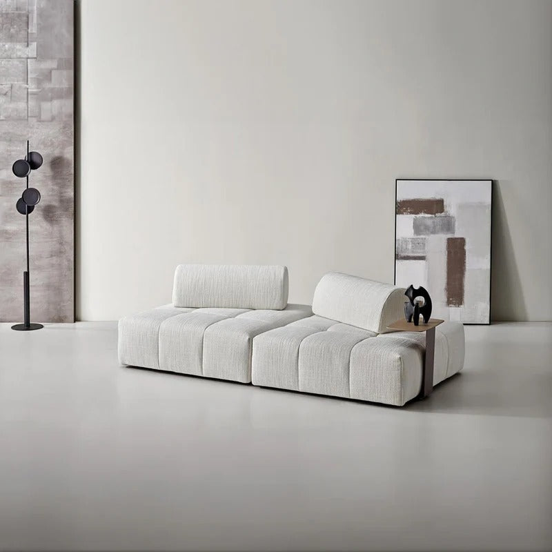2 Seater Puzzle Sofa + Leather Side Table -   | ebarza - ebarza Furniture UAE | Shop Modern Furniture in Abu Dhabi & Dubai - مفروشات ايبازرا في الامارات | تسوق اثاث عصري وديكورات مميزة في دبي وابوظبي