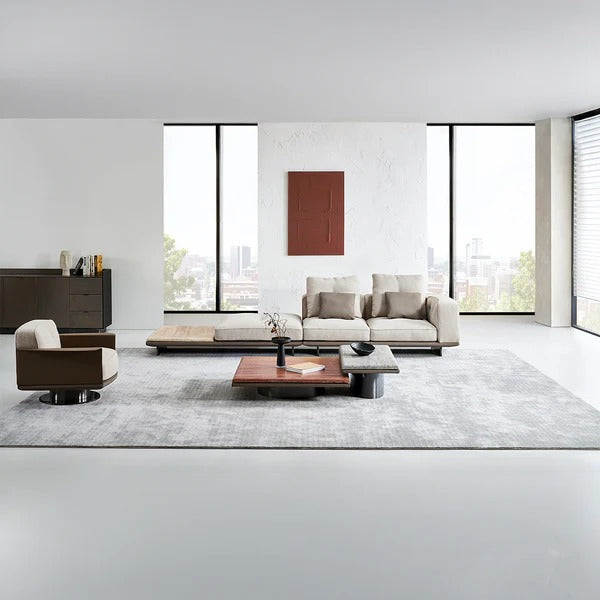 Avenor 3 Seater Sofa with Side Table - SF091-3S - Sofa - ebarza Furniture UAE | Shop Modern Furniture in Abu Dhabi & Dubai - مفروشات ايبازرا في الامارات | تسوق اثاث عصري وديكورات مميزة في دبي وابوظبي