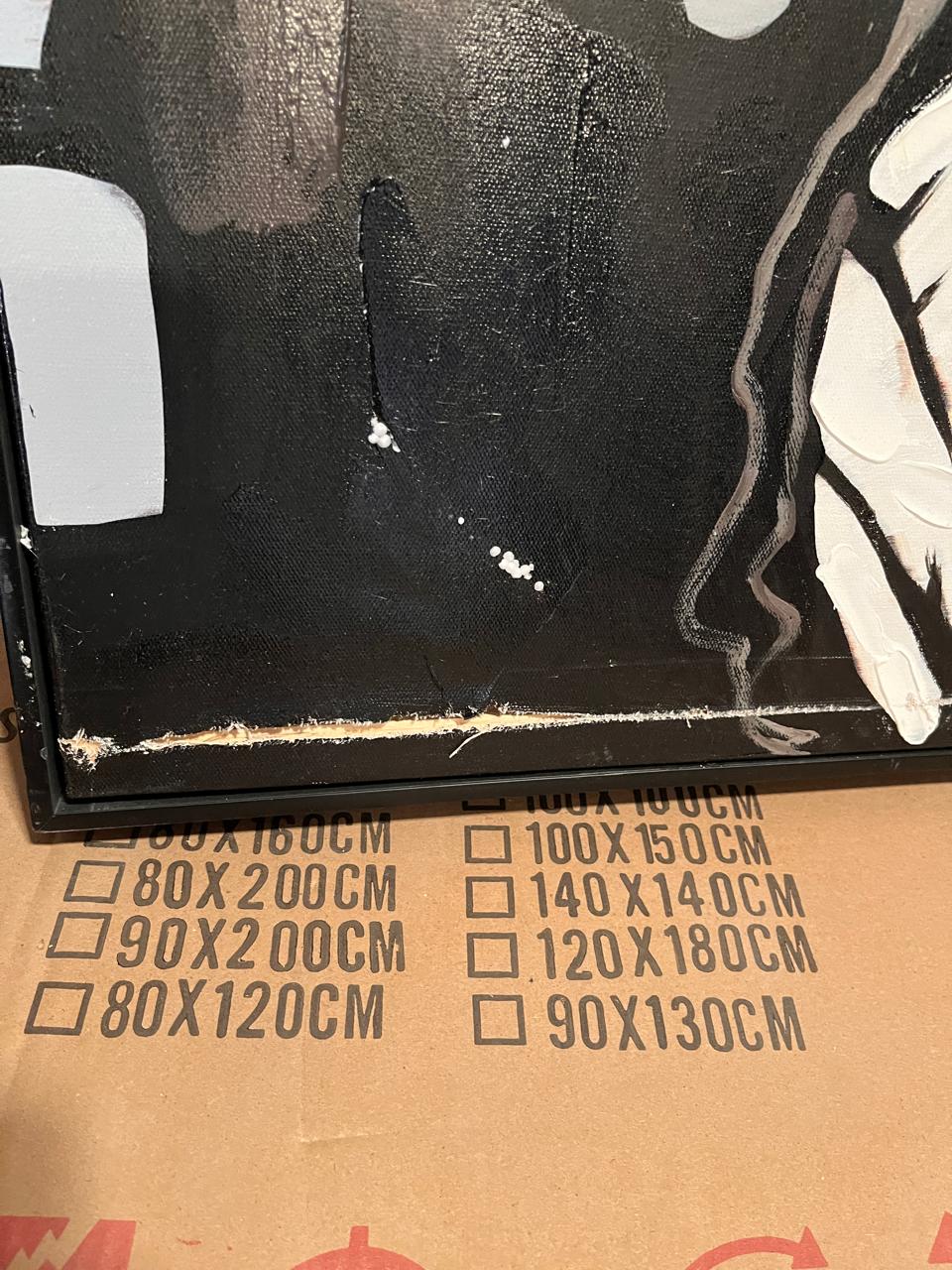 AS IS - Relaxed Monkey Hand Painted Art Painting With Frame 105X105 Cm PNB122-SOAP0069 - DISPLAY ITEM - ebarza Furniture UAE | Shop Modern Furniture in Abu Dhabi & Dubai - مفروشات ايبازرا في الامارات | تسوق اثاث عصري وديكورات مميزة في دبي وابوظبي